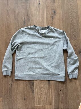 Nike Strength Gray Fleece Crewneck Sweatshirt Large Training Gym Pullover